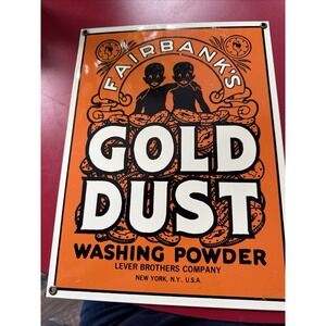 Porcelain Sign Fairbanks Gold Dust Washing Powder